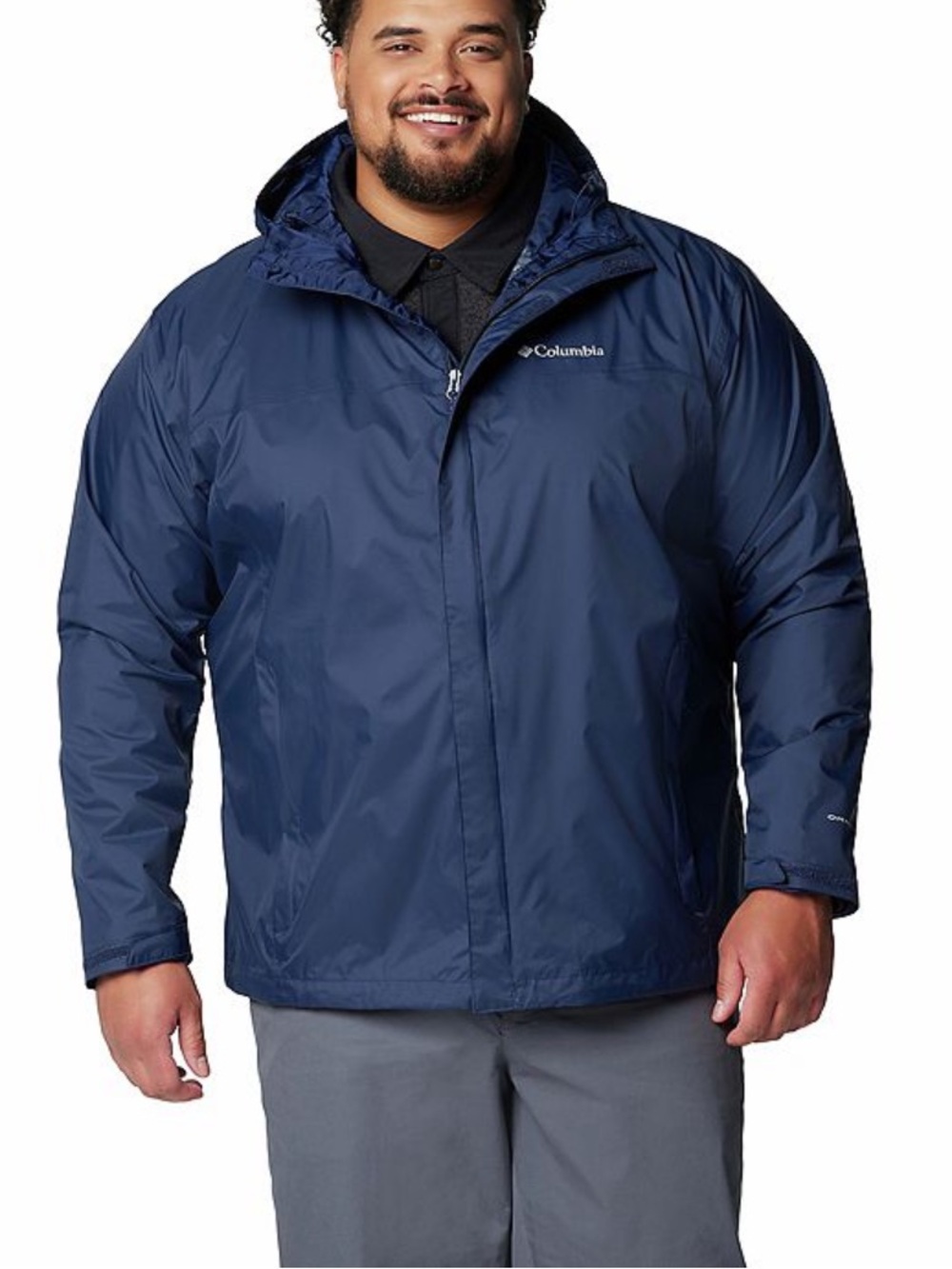 Columbia Watertight II Rain Jacket NEW Omni-Tech Hooded Packable 2X Navy 1533893